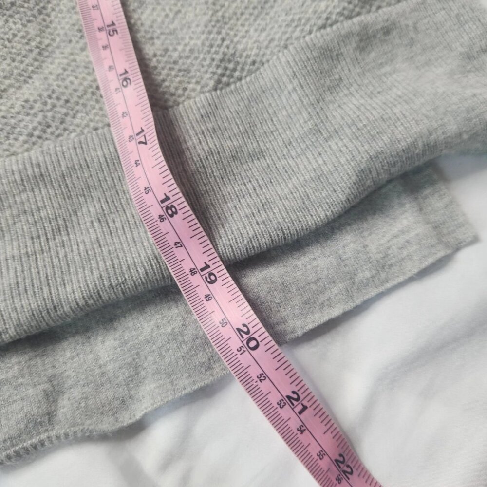 Cashmere Light Gray Hooded V-Neck Sweater - Picture 3 of 5
